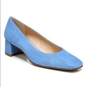 Franco Sarto Giuliana blue suede block heels